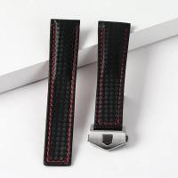 ราคา TAG HEUER ใหม่ของแท้สีดําหนังลูกวัวสําหรับแท็ก Heuer Aquaracer 300 CARRERA F1 สายนาฬิกาสร้อยข้อมือผู้ชาย 19 มม.20 มม.22 มม. (45455873521)