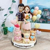 ราคา [ • โมเดลดินปั้น • ] ไซส์ 15 cm. ครบรอบ Congrats แต่งงาน วันเกิด สั่งทำตามตีมต่างๆได้ค่ะ (23766267407)