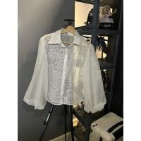 ราคา เสื้อเชิ๊ตโปร่งลายทางตรงสีขาวเกาหลี (53050406760)