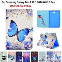 ราคา SM-P585Y สําหรับ Samsung Galaxy tab A 10.1 2016 S ปากกา P580 P585 SM-P580 กรณีน่ารักฝาครอบ Protector ขาตั้งปลอก (10681658458)