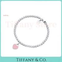 ราคา Delicate Return to Tiffany Sterling Silver Bead Bracelet with Pink Enamel Mini Heart Tag for Sweet Daily Wear (50807311985)