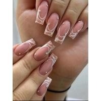 ราคา พร้อมส่ง เล็บเจลสำเร็จรูป เล็บปลอมสำเร็จรูป เล็บสีชมพู 24ชิ้น (26931076390)