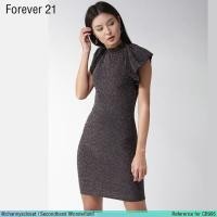 ราคา USED Forever 21 - Glittery Black Bodycon Dress | เดรสสั้นสีดำ เดรสรัดรูป กลิตเตอร์ แขนระบาย สายฝอ แท้ มือสอง (41667923264)
