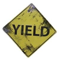 ราคา ป้ายแต่งร้านกาแฟ ป้ายแต่งโรงรถ ร้านเหล้า ป้ายสังกะสีวินเทจ YIELD (ปั๊มนูน) (29177241698)