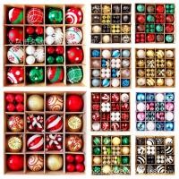 ราคา ลูกบอล คริสต์มาส ลูกบอลตกแต่ง ต้นคริสต์มาส บอล บอลสี กากเพชร เซต 42 ชิ้น Christmas Balls (8397434065)