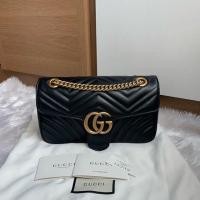 ราคา Like new Gucci marmont small 26 cm ปี2019 สีดำ สภาพสวยเลยค่าใบนี้ หนังแน่น ทรงแข็ง (2267949436)