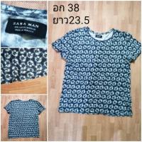 ราคา Zara man tee shirt เสื้อยืดลายมัดย้อม Zara man (23241619763)