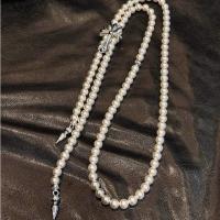 ราคา Chrome Hearts s925 Sterling Silver Seiko Cross Natural Pearl Bullet Tassel Beaded Necklace (51003281321)