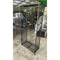 ราคา ตู้แขวนเสื้อผ้าตะแกรงเหล็กฉีก มี2แถวขนาด40 ยาว90สูง200cmราคา2,490บาทมีตะแกรงข้าง2,990 บาท (55901441645)