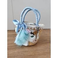 ราคา กระเป๋าสานแฟชั่น hand made ลายยูนิคอร์น (10287056640)