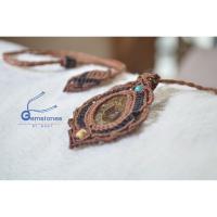 ราคา สร้อยคอถักมาคราเม่ หินฟอสซิลหอยแอมโมไนต์ : Ammonite Fossil : หินขนาด 2 ซม. X 1.5 ซม. (ความยาวสร้อยรวมจี้ 42.3 เซนติเมตร) (8067836744)