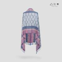 ราคา ผ้าคลุมไหล่มัดหมี่ย้อมคราม/ สีธรรมชาติ 001 (43351543053)