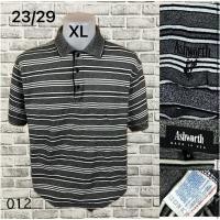 ราคา เสื้อโปโลมือสองแขนสั้นลายทาง สีเทาดำ แบรนด์ Ashworth (45906935972)