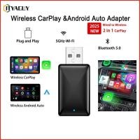 ราคา Wireless CarPlay android auto adapter สําหรับรถยนต์แบบมีสายจากโรงงาน, ไร้สาย CarPlay & Android auto 2 in 1 Wireless Apple CarPlay Dongle Receiver Adapter Android Auto Dongle (41156985236)