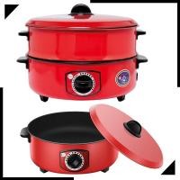 ราคา กระทะไฟฟ้า caldron, กระทะไฟฟ้าสีแดงสำหรับทำอาหารจานร้อนไฟฟ้าอเนกประสงค์ (54055543053)