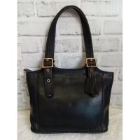ราคา Coach Vintage Y2K มือสอง 9086 Black Leather Zip Top Shoulder Tote Bag สีดำ กระเป๋าถือวินเทจ (53006823979)