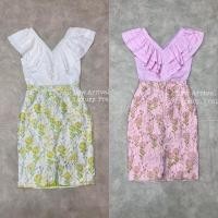 ราคา ชุดเข้าเซตผู้หญิง ชุดเซต 2 ชิ้น เสื้อแขนระบาย+กระโปรง ผ้าทอ สวยๆ งานป้าย borichta (19544148543)