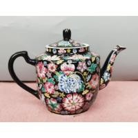 ราคา Famille Noire Mille Fleur Porcelain ชุดกาน้ำชาและถ้วย วินเทจ มือสอง นำเข้าจากญี่ปุ่น (29542441069)