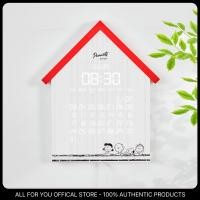 ราคา [PEANUTS] Snoopy House Wood Perpetual Calendar LED Wall Clock (54404907360)