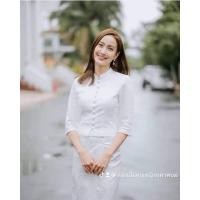 ราคา ชุดเสื้อไหมหม่อน+ผ้าถุงตัดสำเร็จรูปซิปหลังทอลายอัดผ้ากาวทั้งชุด (25381315737)