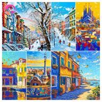 ราคา Pl ถนนทิวทัศน์ 5D DIY เพชรทาสีคริสตัลรอบฝังเพชรชุดเพชรน้ําเพชรภาพวาดตกแต่งบ้าน 30x40 ซม. (27605899453)