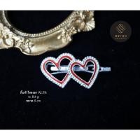 ราคา กิ้บติดผม หัวใจคู่ลงยาสีแดง เงินแท้ 92.5% (48304414442)