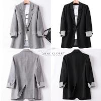 ราคา เสื้อสูทสีดำ เสื้อคลุมใส่ทำงาน เสื้อคลุมทรงสุภาพ minicloset (7145321571)