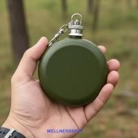 ราคา WELLNESSSPOT สแตนเลสขวดสะโพก, ฝาเกลียวกระเป๋าสแตนเลส Flagon, การออกแบบแบบพกพา Camping Trips ทรงกลมมินิขวดเหล้าผู้ชายผู้หญิง (57456885287)