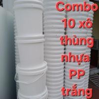 ราคา คอมโบถังพลาสติก ถังพลาสติก หน้า 8,5 ลิตร, 6.5 ลิตร และ 20 ลิตร ใช้เก็บน้ํายาหรือปลูกพืช (49256536193)