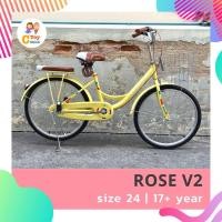 ราคา พร้อมส่งจากไทย จักรยานแม่บ้าน 24 นิ้ว ROSE V2 สไตล์เก่าญี่ปุ่น (20794729844)