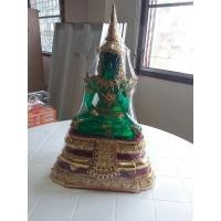 ราคา พระแก้วมรกตเรซิ่น9นิ้วฐานผ้าทิพย์หุ้มทองเค (8456393995)