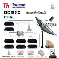 ราคา Thaisat C-Band 1.5m (แบบตั้งพื้น) กล่องIPM HD Finn x8 + LNB PSI X-2 +สายRG6 20xเมตร+10m.x2 (1976952846)