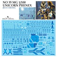 ราคา [DELPI DECAL] 35 MG 1/100 PHENEX 03 UNICORN GUNDAM [BLUE BRONZE] WATER SLIDE DECAL (22768960663)