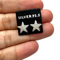 ราคา - ต่างหู เงินแท้ 92.5% งานส่งออก รูปดาว ฝังเพชรสวิส cz เกรด 5A เล่นไฟดีมาก หน้าต่างหูกว้าง 1.1×1.1 ซม. หนัก 1.7 กรัม (23373251743)