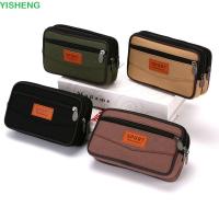 ราคา ยี่เฉิง กระเป๋าโทรศัพท์ผู้ชาย,สองชั้นแนวนอนกระเป๋าโทรศัพท์มือถือ,กระเป๋าสตางค์กระเป๋าผ้าใบแนวตั้งเข็มขัดกระเป๋าผู้ชายเอวแพ็คกีฬากลางแจ้ง (58005777501)