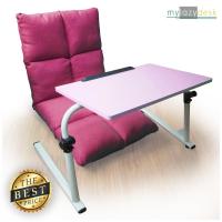 ราคา Mylazydesk โต๊ะวางโน๊ตบุ๊ค+เก้าอี้ญี่ปุ่น (แพคคู่H07-115cmสีชมพู+J01สีชมพู) (1140847879)
