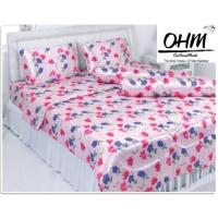 ราคา OHM ผ้าปูที่นอน ผ้าซาตินแท้ 330 เส้น ขนาด 3.5 ฟุต 3 ชิ้น (ลายพิงค์แอนด์บลูฟลาวเวอร์) (1144261419)