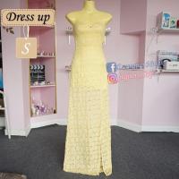 ราคา ( โล๊ะตู้ ส่งต่อ ) เดรสยาวออกงานเกาะอก งานลูกไม้ งานป้าย : Dress up (2223893763)