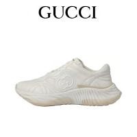 ราคา รองเท้าลำลองต่ำสุดสำหรับผู้ชายและผู้หญิง Gucci รองเท้าผ้าใบกันลื่นสีขาว (28172811189)