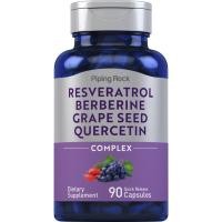 ราคา Resveratrol Berberine Grape Seed Quercetin Extract (90Capsules) สารสกัดเมล็ดองุ่น (29101734311)