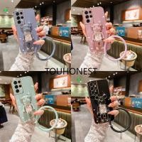 ราคา เคส Samsung Galaxy S21 Ultra เคส Samsung S22 Ultra Casing Samsung S20 FE Cases Samsung S22 Plus Cover Samsung M31 Case Soft TPU Anime Cartoon Cute Kaws Bear Stand With Ring Phone Case TT โทรศัพท์มือถื