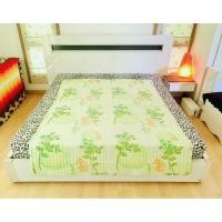ราคา ผ้าปูรองนอน/รองกันเปื้อน/รองโซฟา ขนาด 4.5-5ฟุต สีเขียวลายดอกหลากสี (สภาพใหม่) มือสองสภาพดี สินค้าญี่ปุ่น-เกาหลีแท้ (24271282473)