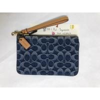 ราคา มือสอง ของแท้ Coach wristlet Denim คล้องมือ 1 ซิป (28057320333)