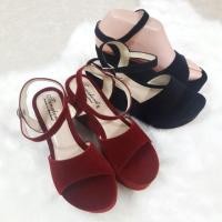 ราคา รองเท้าส้นตึก กัมมะหยี่ รัดส้น นิ่ม ใส่สบายเท้าจ้า (2021744341)