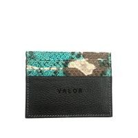 ราคา Valor Cardholder กระเป๋าใส่นามบัตรหนังแท้ แวลเลอ รุ่น VL 27 018 - สีดำ Metallic (1291990707)