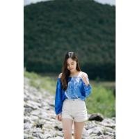 ราคา เสื้อปาดไหล่แขนสามส่วนมัดย้อม (22023226120)