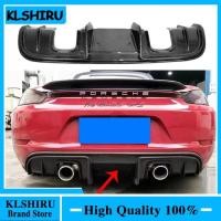 ราคา Rear Diffuser Lip Splitters Cover fit for Porsche 718 Cayman Boxster 2016-2022 Real Carbon Fiber Bu (55405533318)