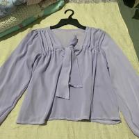ราคา โค้ดลด10% เสื้อแขนยาวผ้าชีฟองสีม่วงอ่อน (20844710291)
