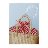ราคา พร้อมส่ง!! กระเป๋าสานผักตบชวา/ ตะกร้าสานผักตบชวา บุผ้าแบบหูรูด (เลือกสีผ้าได้ สอบถามทาง inbox ค่ะ) (7832501902)