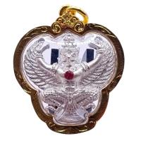 ราคา K270 ครุฑ หลวงพ่อวราห์ วัดโพธิ์ทอง ปี 2567 พญาครุฑ เนื้อโลหะ ชุบเงิน กรอบทองไมครอน ขนาด 4x3.5 cm. (24339523283)